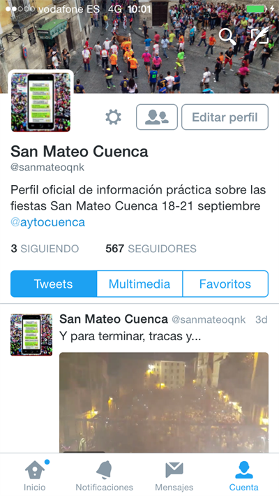 Éxito de visitas del perfil oficial de Twitter @sanmateoqnk