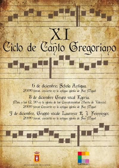 Tres conciertos y una misa componen la programación de la  XI edición del Ciclo de Canto Gregoriano 