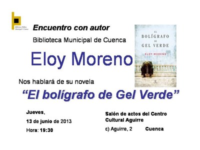 La Red de Bibliotecas cierra la programación del curso 2012-2013 con un encuentro con el escritor Eloy Moreno