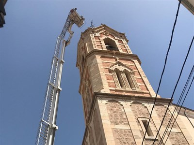 El Consorcio Ciudad de Cuenca avanza en la reparación y consolidación del chapitel de la Iglesia de El Salvador