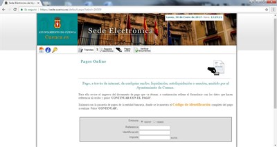 Disponible a través de la Web municipal el pago de cualquier tipo de recibo emitido por el Ayuntamiento de Cuenca