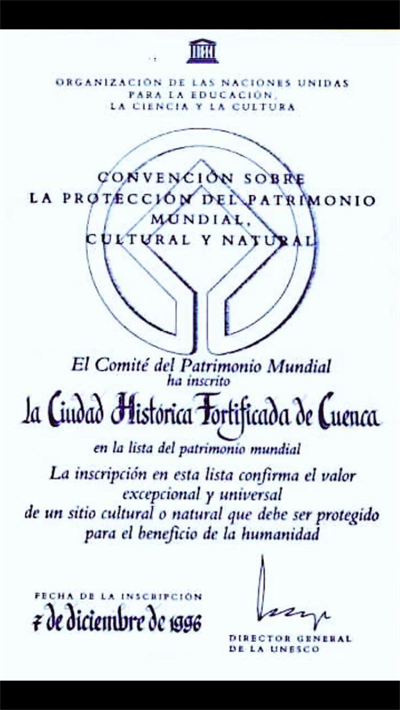La Junta de Gobierno Local aprueba una declaración institucional con motivo de los 20 años de la inscripción de Cuenca en la lista de Patrimonio Mundial 