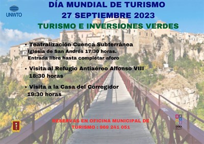 El Ayuntamiento de Cuenca celebra este miércoles el Día Mundial del Turismo con varias actividades gratuitas
