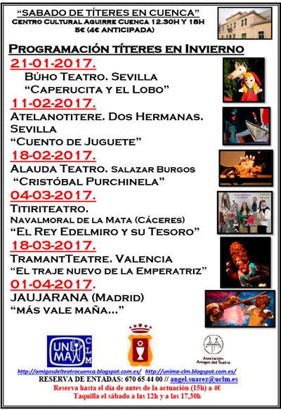 Este sábado “Caperucita y el Lobo” será la primera de las seis actuaciones de Títeres que acoge el Centro Cultural Aguirre 