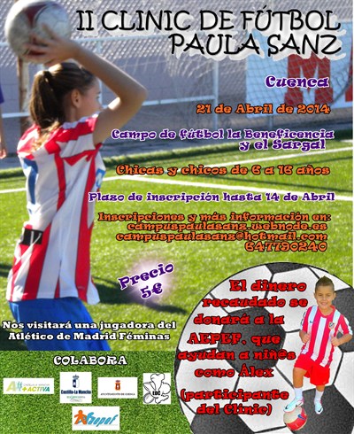 El Ayuntamiento colabora con el II Clinic de Fútbol ‘Paula Sanz’